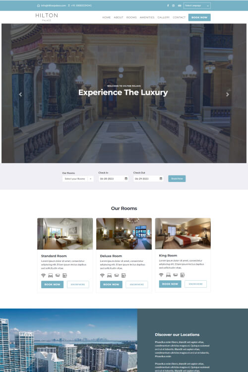 Hilton Palace website template preview
